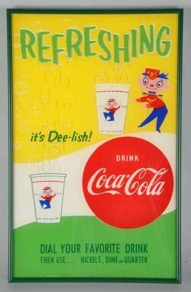 Appraisal: Plexiglass Coca-Cola Lighted Panel Sign Description s Mounted in a