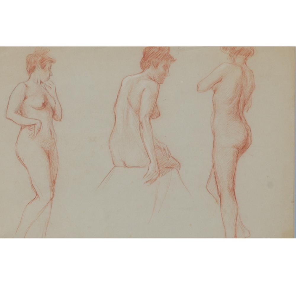 Appraisal: Charles F Chamberlain Michigan France - three nude figure studies