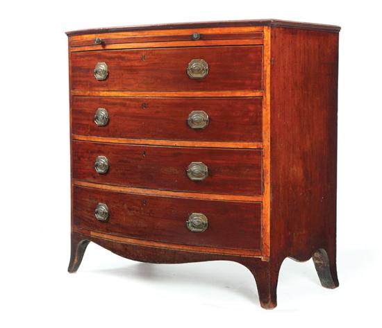 Appraisal: BOW FRONT CHEST OF DRAWERS Mahogany having a banded top