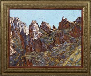 Appraisal: Mark Davis Rocky Spires in Idaho oil on canvas signed