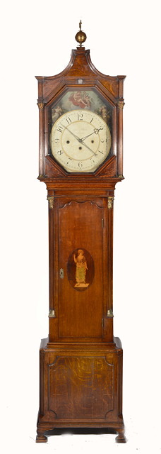 Appraisal: AN EARLY TH CENTURY OAK THREE TRAIN LONGCASE CLOCK the