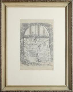 Appraisal: George Castleden - New Orleans New Orleans Courtyard lithograph signed