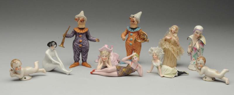 Appraisal: Lot Of Half Dolls Figurines Flapper Deco half doll with