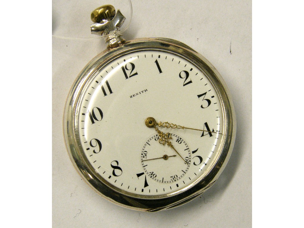 Appraisal: Zenith white metal lever pocket watch movement no the dial