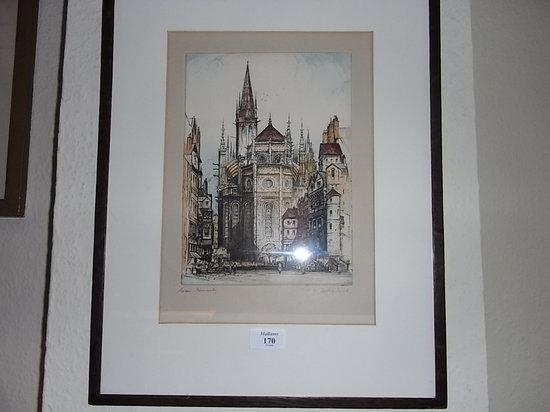 Appraisal: EDWARD SHARLAND British th Century 'Caen Normandy' signed and titled