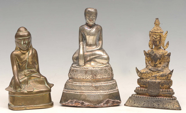 Appraisal: A SILVER METAL INDIAN DEITY together with other deities