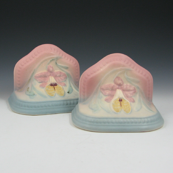 Appraisal: Hull Orchid - Bookends Pair Pair of Orchid bookends in