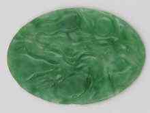 Appraisal: A Chinese green jade plaque carved with double gourds probably