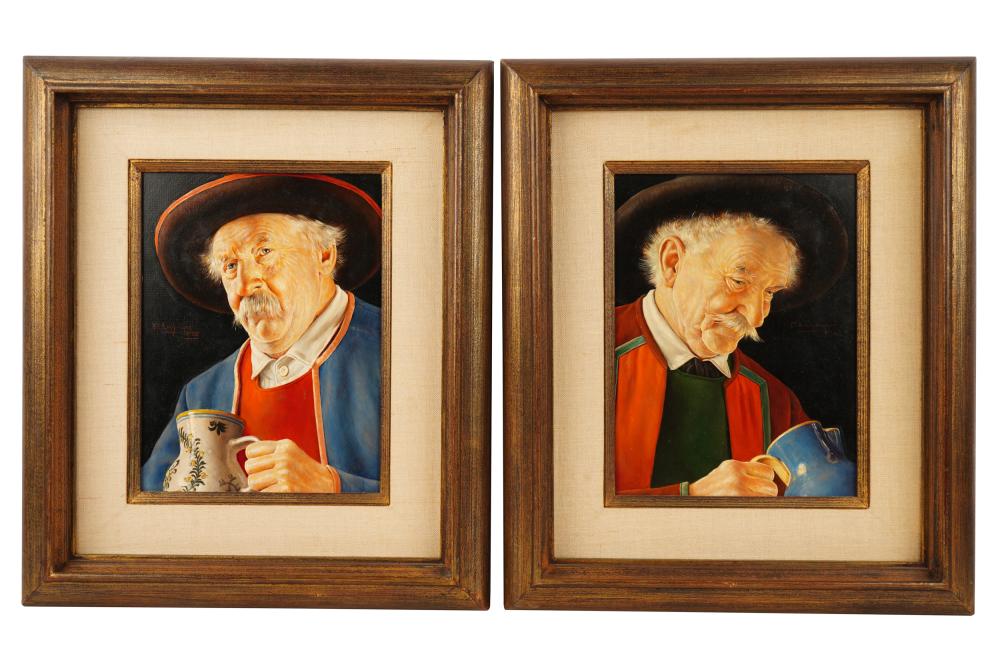 Appraisal: OTTO EICHINGER - TWO PORTRAITSoil on panel one signed center