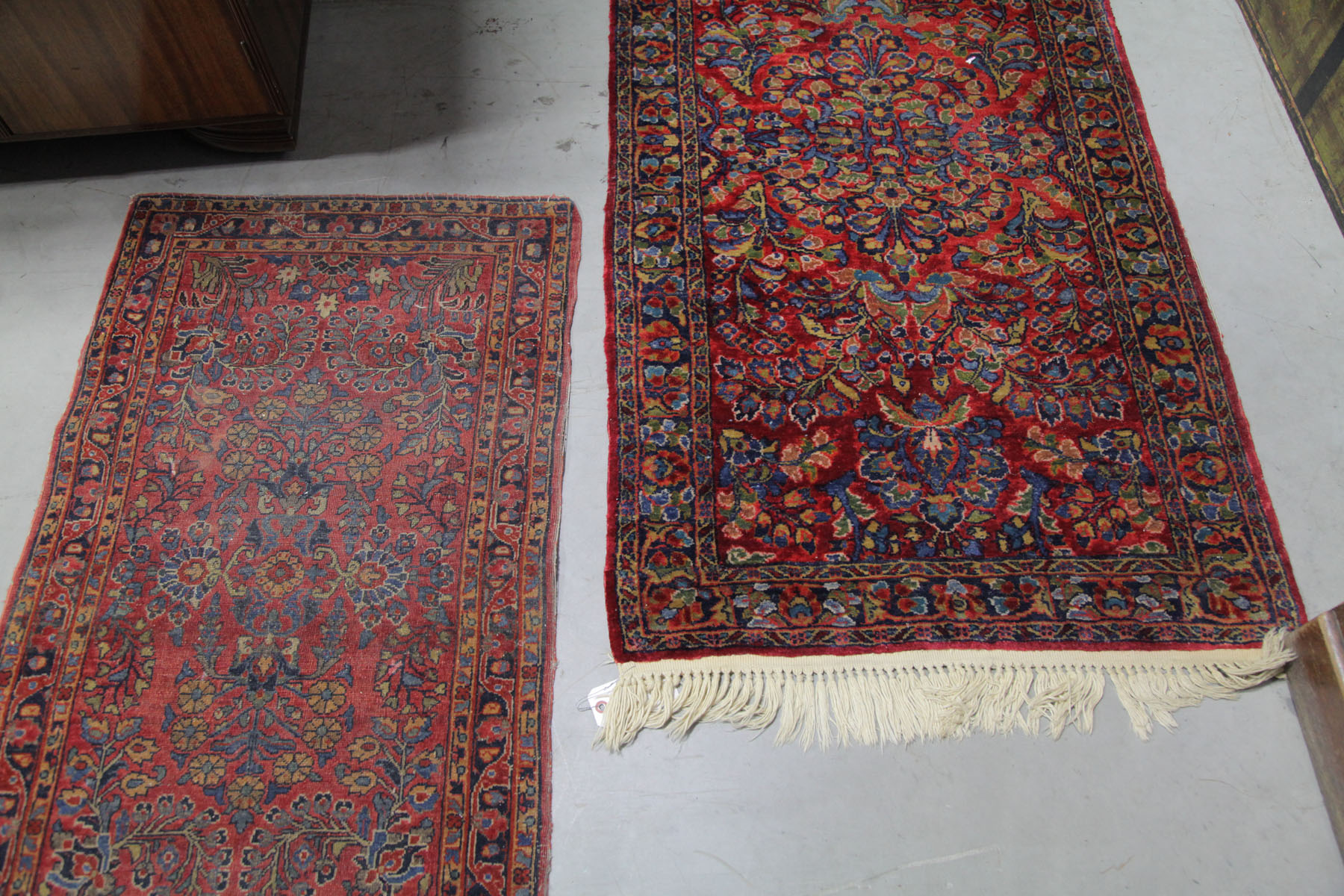 Appraisal: SAROUK RUNNER AND THROW Iran early th century Runner with