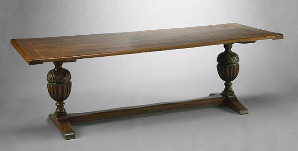 Appraisal: An English Renaissance style oak refectory table late th century