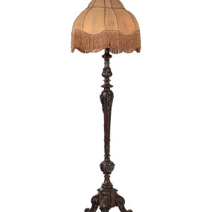 Appraisal: An American Carved Mahogany Floor Lamp First Half th Century