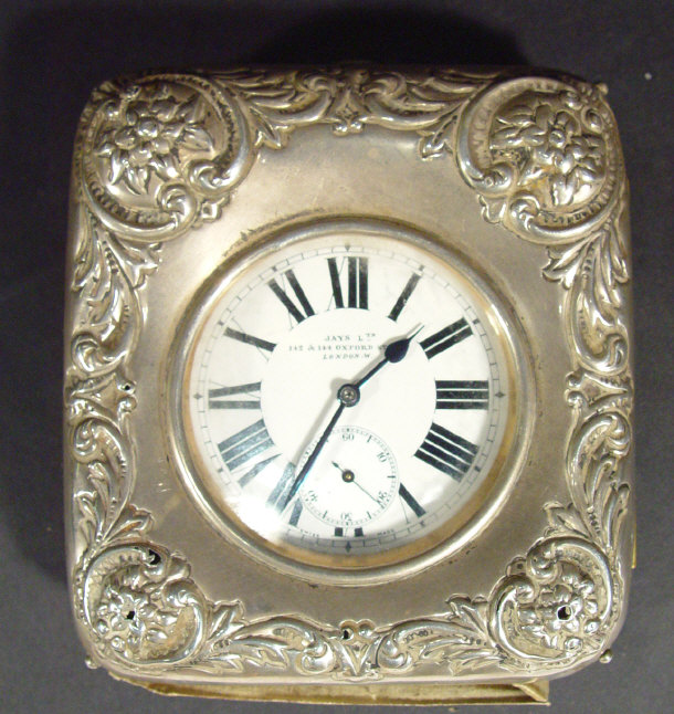 Appraisal: Edwardian timepiece with enamel dial and second counter housed in