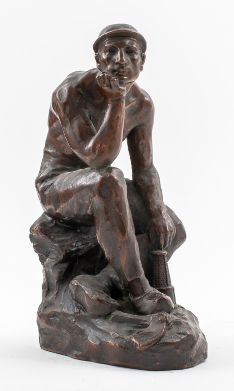 Appraisal: GUSTAVE VAN VAERENBERGH 'MINER' BRONZE SCULPTURE Gustave Van Vaerenbergh Belgian