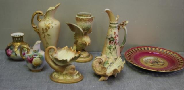 Appraisal: Group of Pieces of Royal Worcester and a MeissenHand Painted