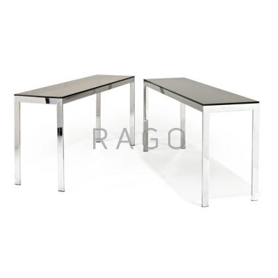 Appraisal: STYLE OF MILO BAUGHMAN Pair of console tables USA ca