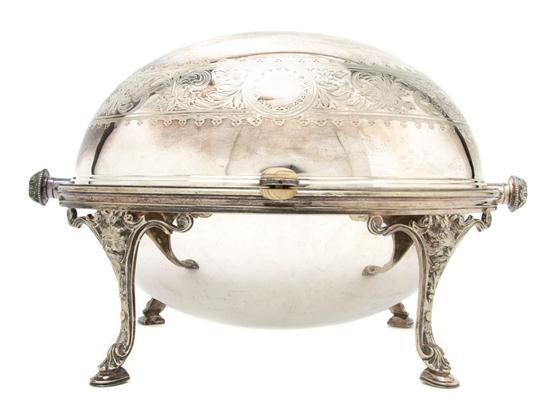 Appraisal: n English Silverplate Bacon Warmer B G of typical oval