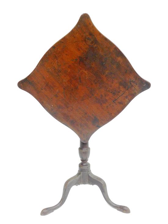 Appraisal: Tilt top Boston candlestand late th C mahogany shaped square