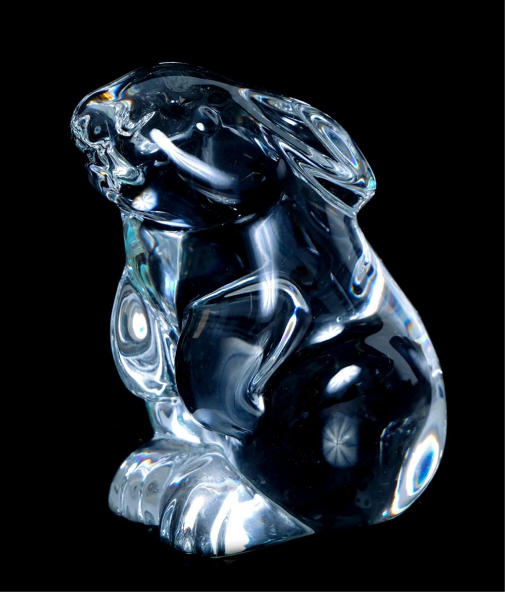 Appraisal: BACCARAT CRYSTAL SITTING RABBIT FIGURINEBaccarat Crystal Sitting Rabbit figurine or