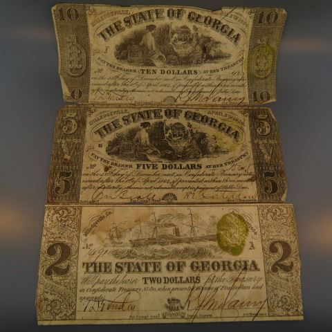 Appraisal: Confederate Georgia Notes Milledgeville issues