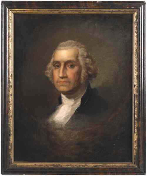 Appraisal: Oil on canvas portrait of George Washington th c