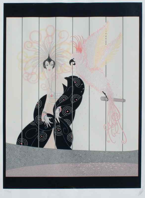 Appraisal: ERTE SERIGRAPH ''The Bird Cage'' sight size '' x ''