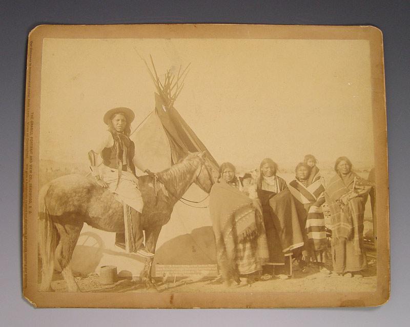 Appraisal: GRABHILL PHOTOGRAPH OF REDCLOUD SOUIX INDIANS Large cabinet photograph titled