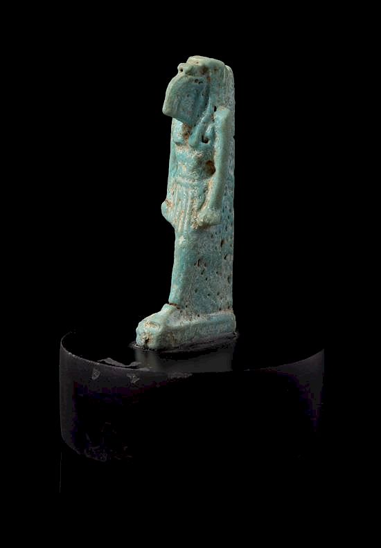 Appraisal: An Egyptian Faience Amulet of Thoth Height inches An Egyptian