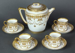 Appraisal: Lot of German partial gilt and raised enamel tea service