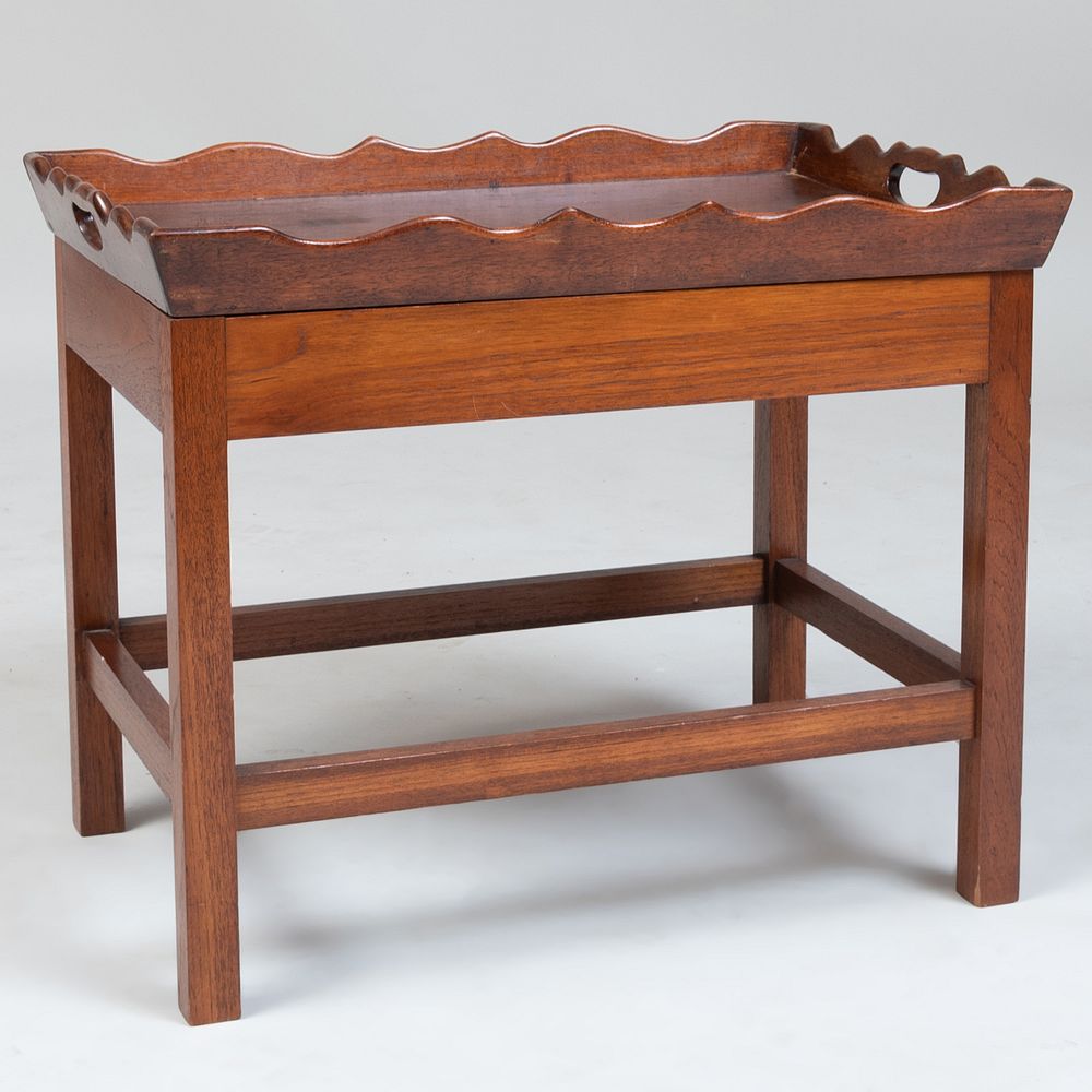 Appraisal: George III Style Mahogany Tray on Stand of Recent Manufacture