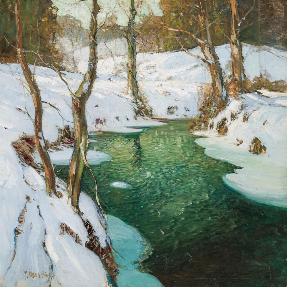 Appraisal: GEORGE AMES ALDRICH American - Stream in Winter oil on