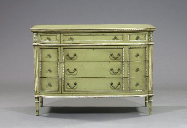 Appraisal: Good Louis XVI-Inspired Polychromed Four-Drawer Chest early th century the