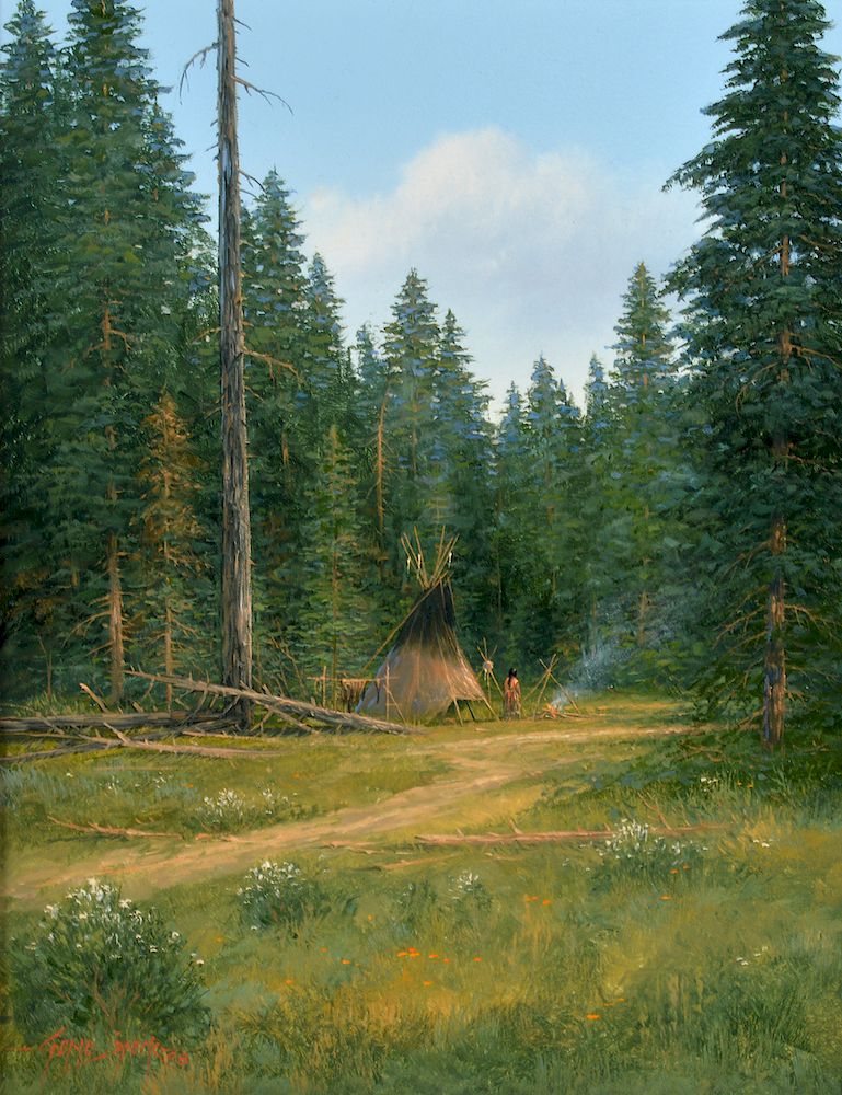 Appraisal: Gene Speck 'Woodlands Camp' Oil Painting Gene Speck American -