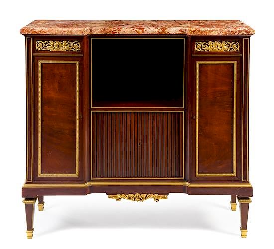 Appraisal: A Louis XVI Style Gilt Bronze Mounted Mahogany Cabinet Height