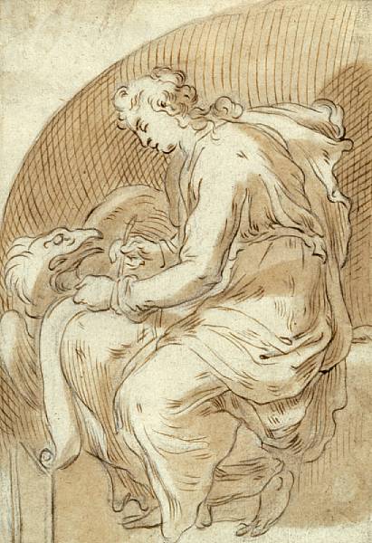 Appraisal: Cornelis II Bloemaert Dutch - St John the Evangelist pen