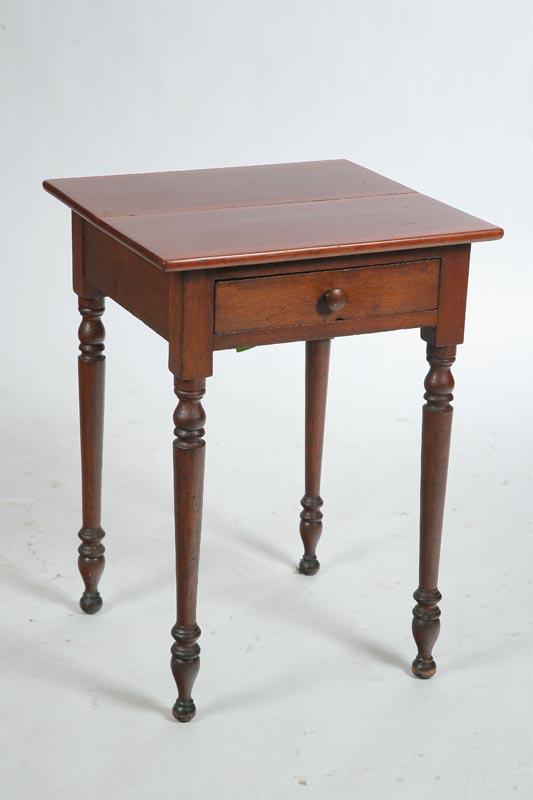 Appraisal: ONE DRAWER STAND Cherry top on a walnut base with