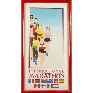 Appraisal: California Marathon Print Framed California International Marathon print pencil signed