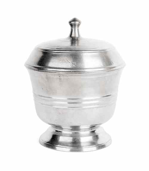 Appraisal: Connecticut pewter sugar bowl attributed to Thomas Danforth II ca