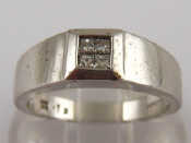 Appraisal: A carat white gold princess cut diamond ring size M