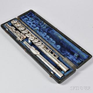 Appraisal: American Silver Flute Wm S Haynes Boston the body joint