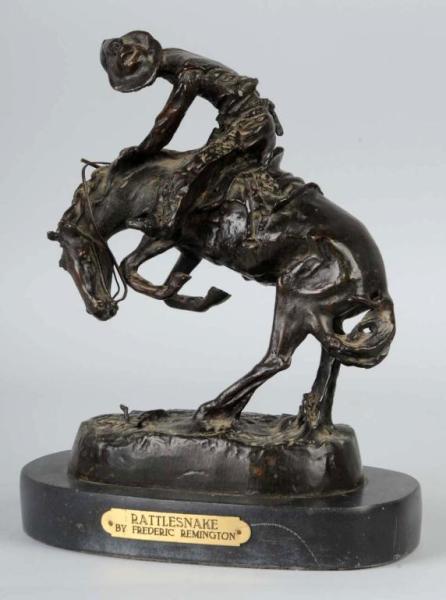 Appraisal: Bronze Frederick Remington Rattlesnake Statue Description Signed Nice detail Condition