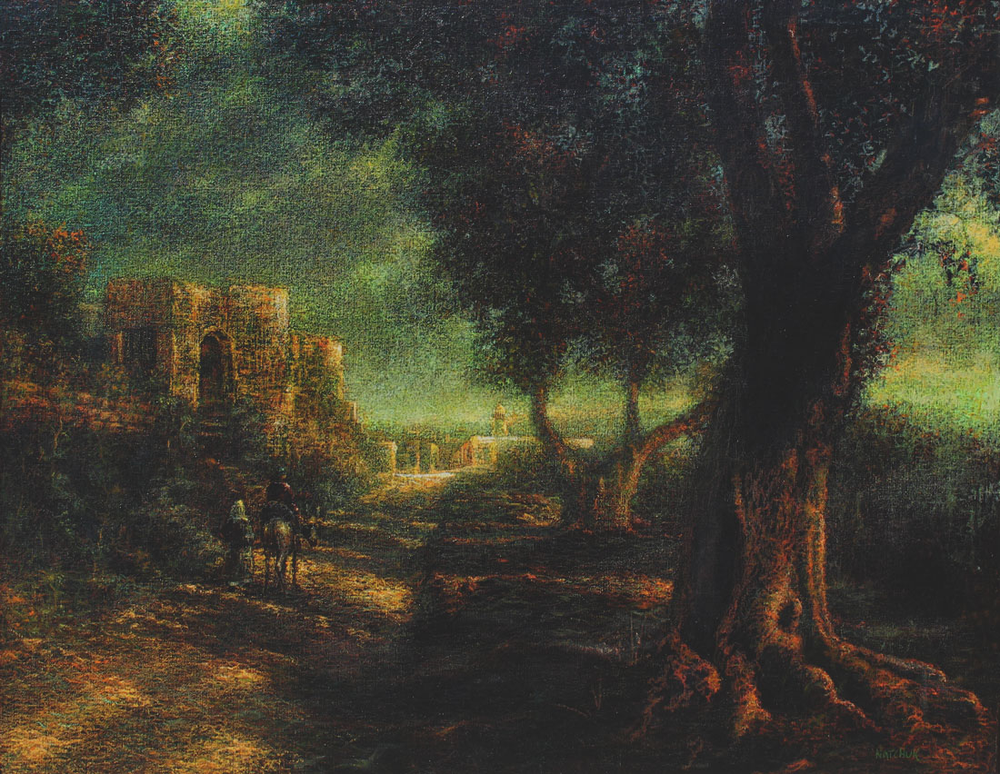 Appraisal: NATCHUK John American th Century ''Olive Countryside'' Depicting an Italianate