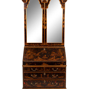 Appraisal: A George III Lacquered and Japanned Secretary th Century Height