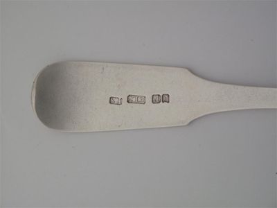 Appraisal: J POZZI R STEWART A fiddle tablespoon script initial J