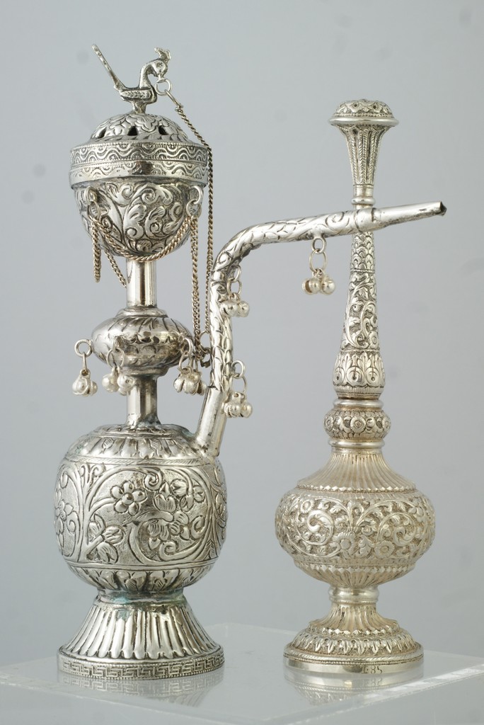 Appraisal: pcs of Indian Silver to include a Rosewater sprinkler marked