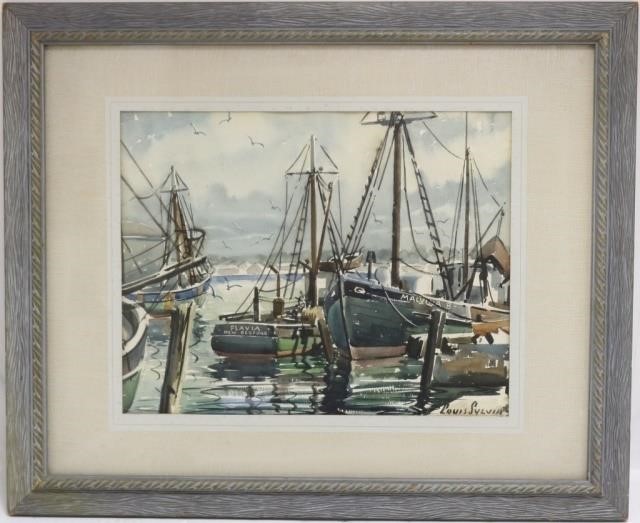 Appraisal: LOUIS SYLVIA - SOUTH DARTMOUTH ARTIST WATERCOLOR NEW BEDFORD FISHING