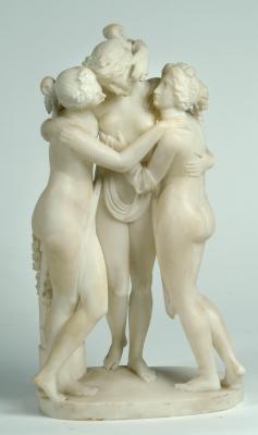 Appraisal: AFTER ANTONIO CANOVA The Three Graces a Victorian carved alabaster