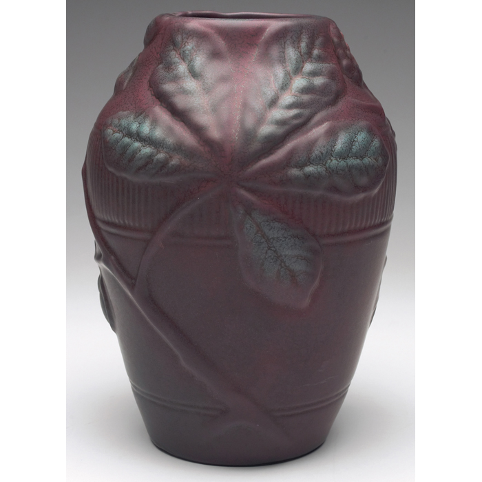 Appraisal: Weller Fru Russet vase organic design covered in a great