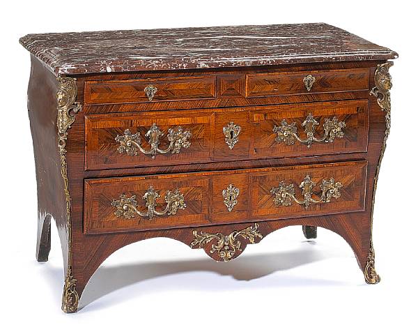 Appraisal: An early Louis XV gilt bronze mounted rosewood and tulipwood