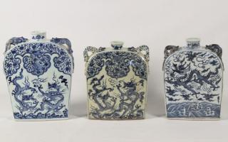 Appraisal: GROUP OF MISCELLANEOUS CHINESE BLUE AND WHITE PILLOW VASES GROUP